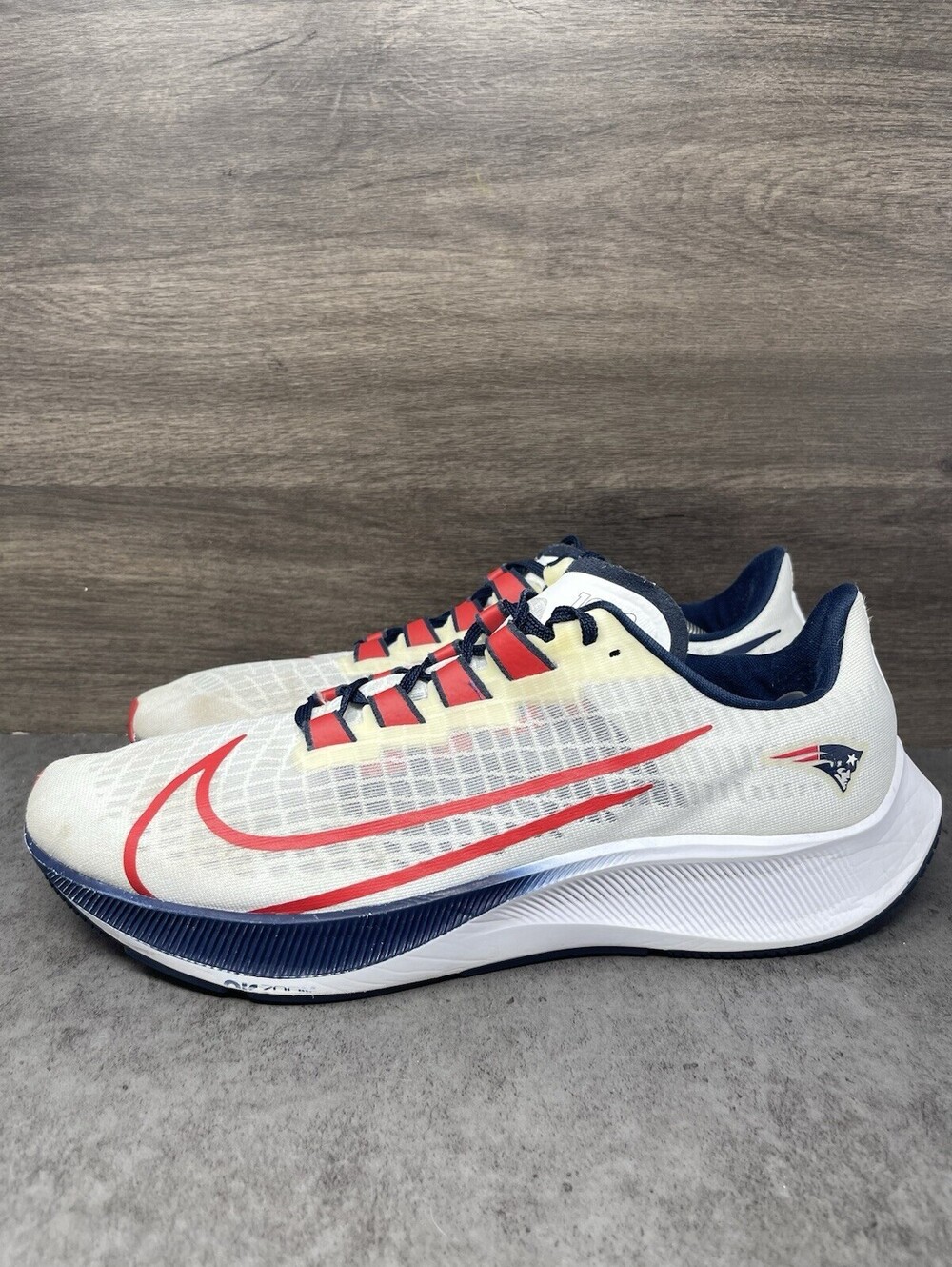 Nike Air Zoom Pegasus 37 Patriots Mens Size 13 White Red Navy NFL CZ5456-100